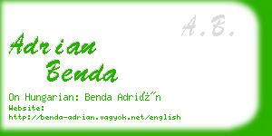 adrian benda business card